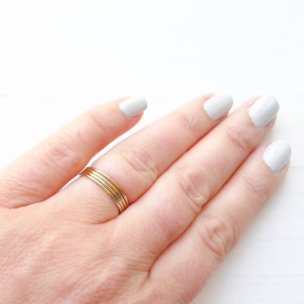 Gold Wire Ring Size 6 Skinny Goldfilled Stacking Rings Wispy Thin for Hammering or Embellishing Size Six 1mm