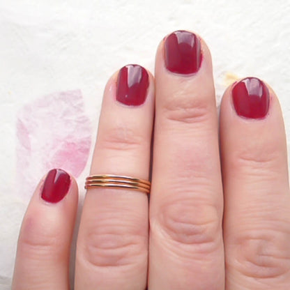 Skinny Stacking Rings in Sterling Silver Yellow and Rose Gold Filled