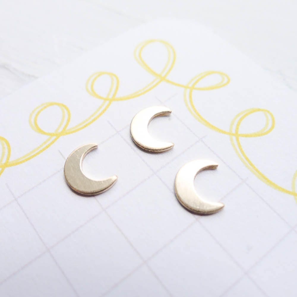 Little Gold Moon Accent Crescent Moon Charm Soldering Jewelry Makers and Metalsmiths DIY Goldfill