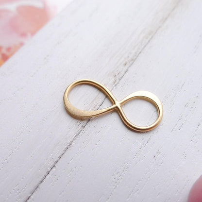 Gold Infinity Links Vermeil Figure Eight Charms Matte Finish Larger