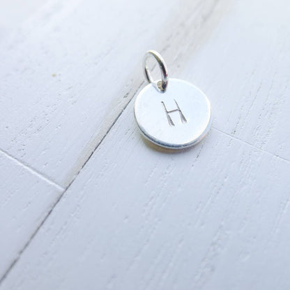 Letter Charm Small Initial Medallion Coin for Personalized Jewelry Sterling Silver or Gold Filled