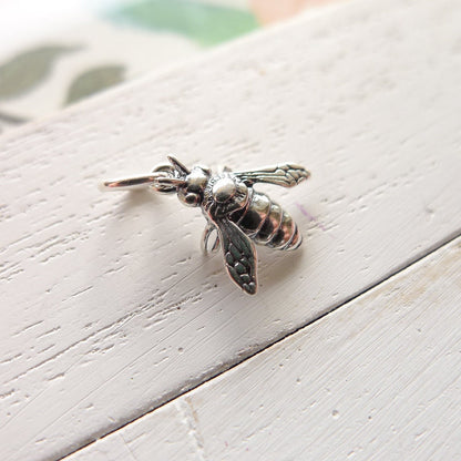 Bee Charm Realistic Sterling Silver