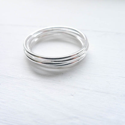 Skinny Stacking Rings in Sterling Silver Yellow and Rose Gold Filled