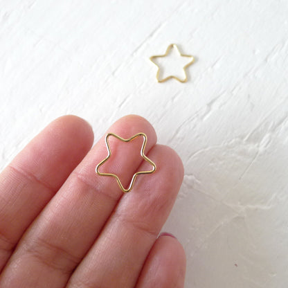 Gold Star Wire Link Festoon Charm Guiding Light Celestial Jewelry Maker