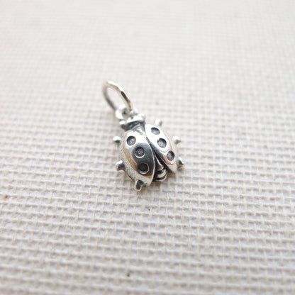 Ladybug Charm Lady Bug Pendant Sterling Silver Cute Jewelry Making Supplies