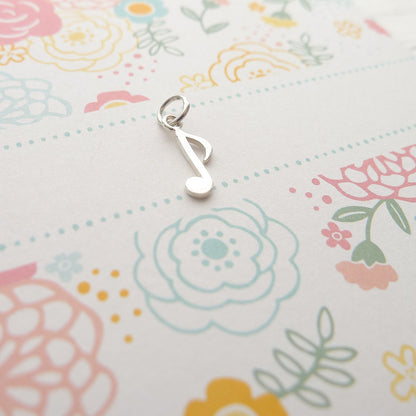 Musical Note Charm Sterling Silver