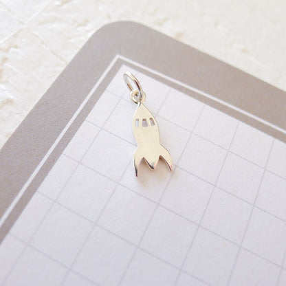 Rocket Charm Sterling Silver Pendant