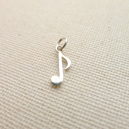 Musical Note Charm Sterling Silver