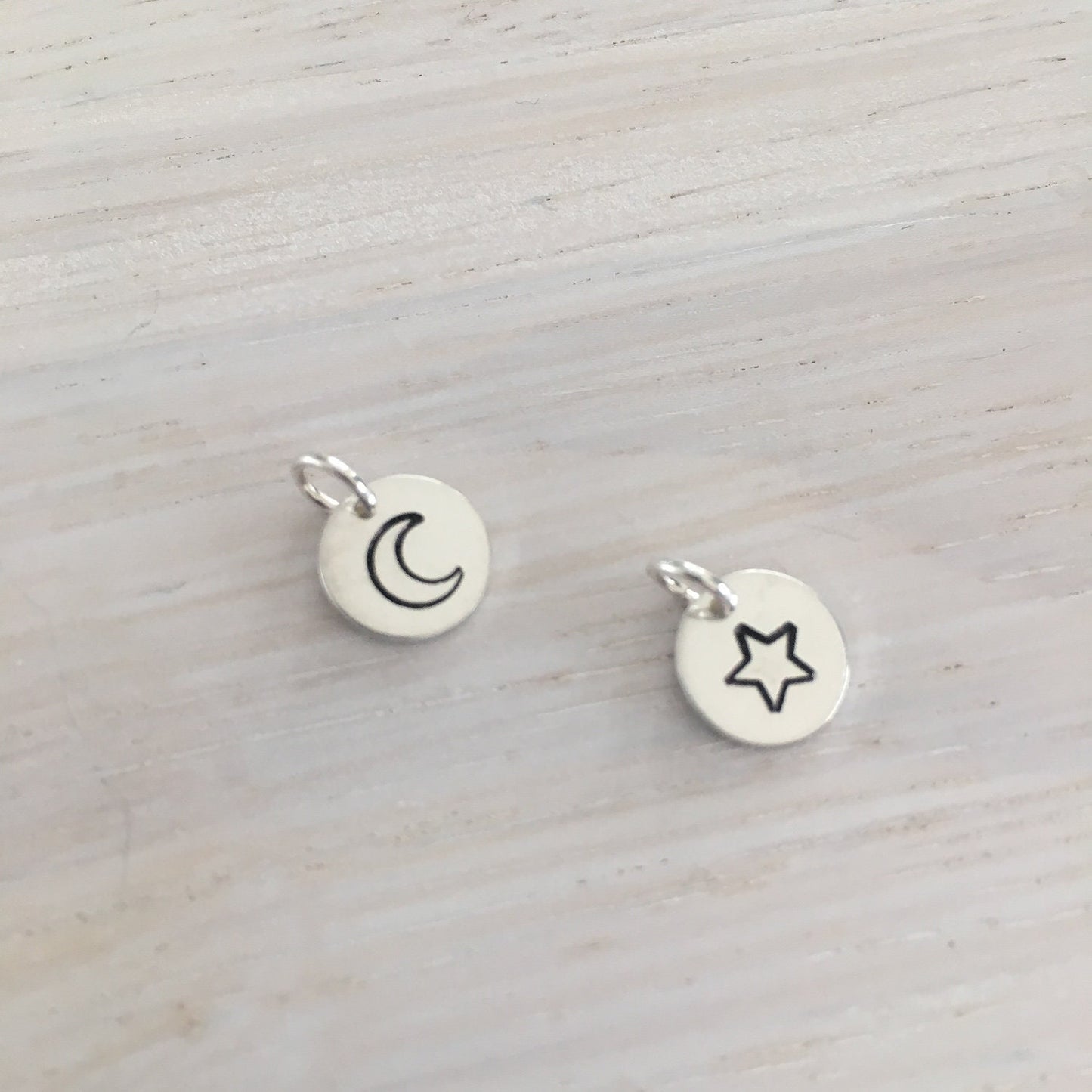 Moon or Star Charm Sterling Silver