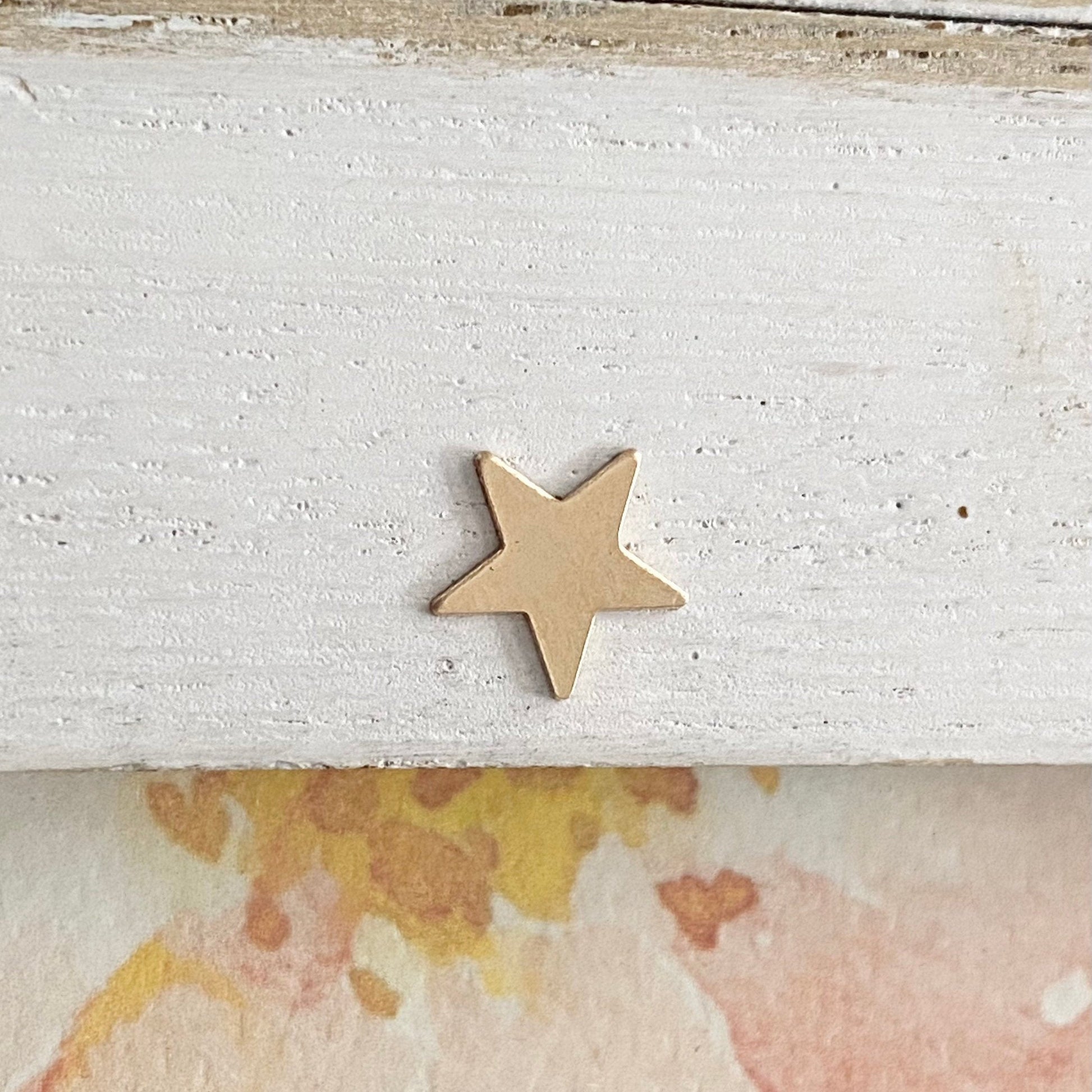 Gold Star Soldering Accent Rivet Tiny Blank Locket Charm