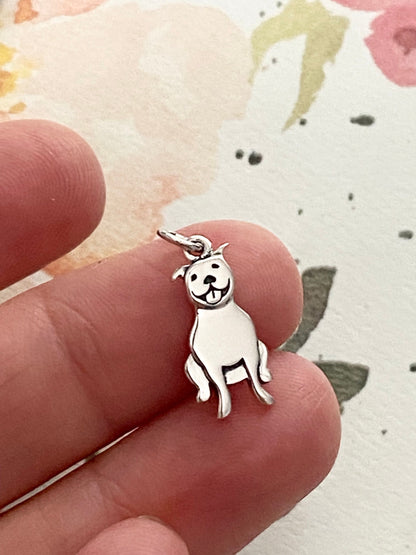 Pitbull Charm Sterling Silver