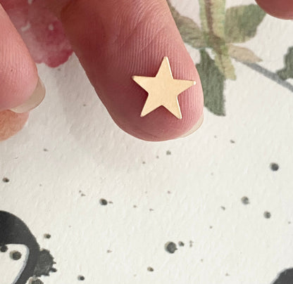 Gold Star Soldering Accent Rivet Tiny Blank Locket Charm