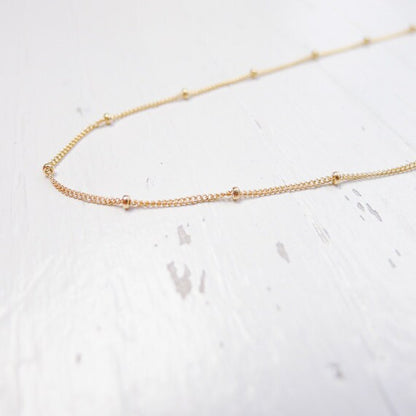 Gold Beaded Chain Necklace