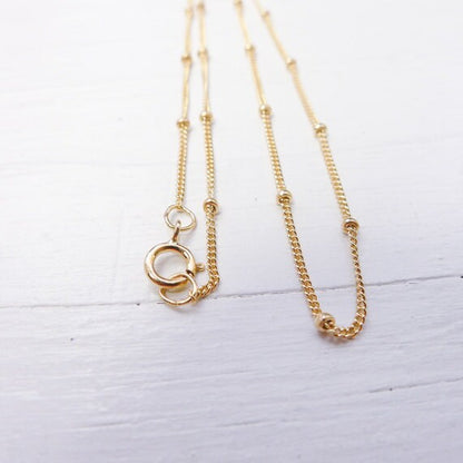 Gold Beaded Chain Necklace