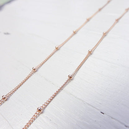 Rose Gold Filled Beaded Ball Chain