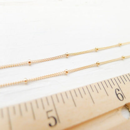 Gold Beaded Chain Necklace