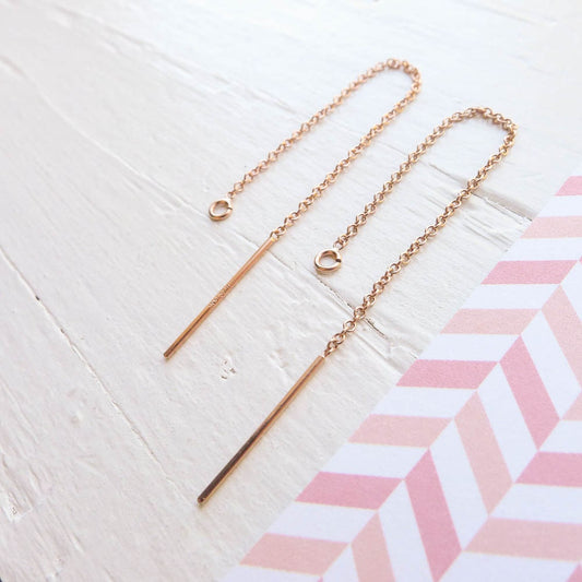 Rose Gold Fill Threader Style Earwires Threads for Thread Earrings