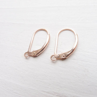 Rose Gold Filled Lever back Earwires Leverback Earring Hooks