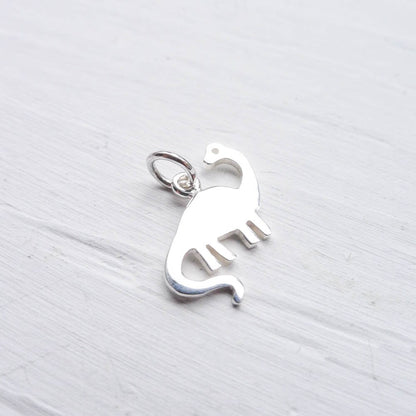 Dinosaur Charm Brontosaurus Pendant Sterling Silver