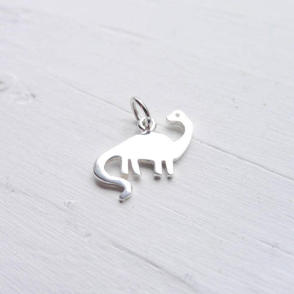 Dinosaur Charm Brontosaurus Pendant Sterling Silver