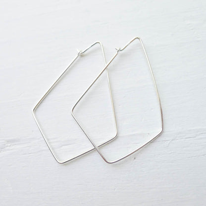 Large Sterling Silver Geometric Hoop Earrings